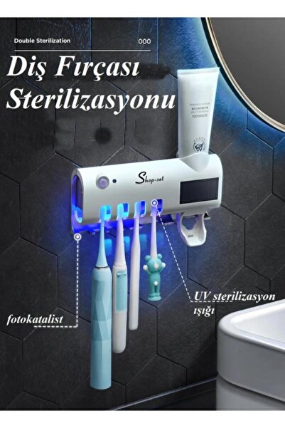 Genel Markalar Dezenfeksiyon Diş Fırçası Tutucu Otomatik Diş Macunu Sıkma Beyaz Fv-568