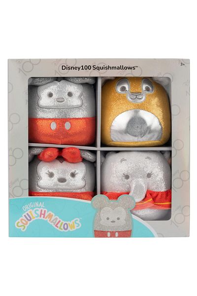 Squishmallows 5" Winnie, Tinker Bell, Pooh, Simba & Dumbo 4-Pack | Washable, Soft Toy, All Ages