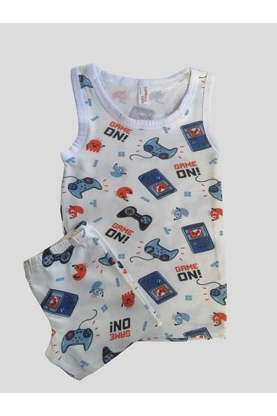 Fil Kids Αγόρι All Play Station Pattern Βαμβακερό λευκό εσώρουχο μπόξερ κοστούμι