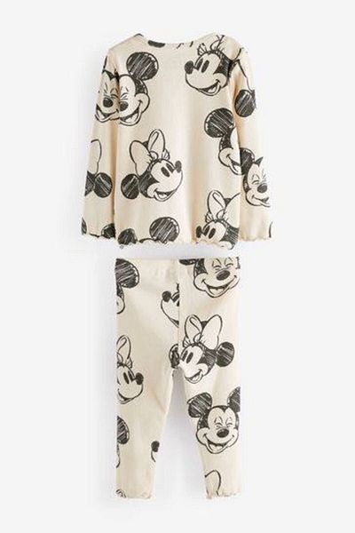 Lolliboomkids New Season Unisex Character Printed Corded Fabric 3 Thread Leggings Suit 2 Pieces