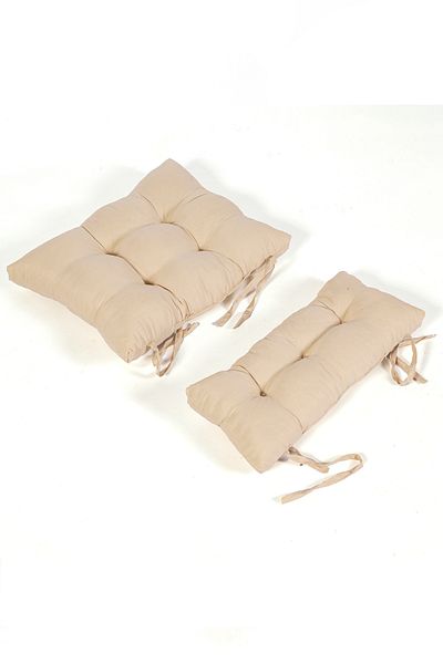 Meya Dekor Bistro Cushion - Back and Seat Cushion for Single Chair - Cream