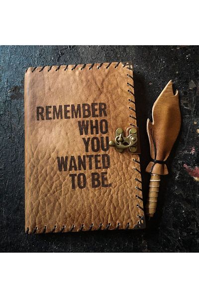 zarif atölye Leather Notebook - English Lettering