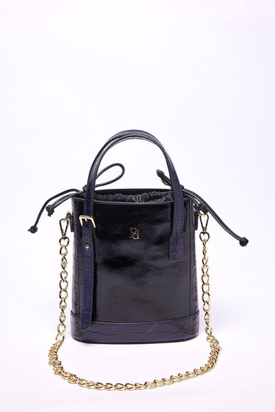 Pilea Lüks Ve Rafine Stil Gold Zincir Detaylı Deri Silindir Omuz Çantası - My -