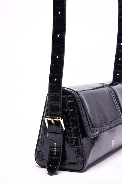 Pilea Siyah Çift Gözlü Deri Çanta - Dayanıklı Ve Lüks - My -