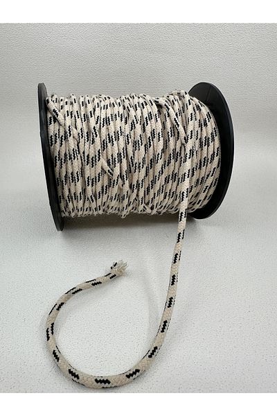 paşateks since 1995 şekil 5 Meters Striped Ecru Knitted Cord