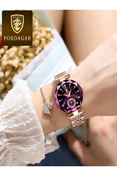 Shisa Jewel Poedagar Mor Rengi Lüks Kol Saati Zarif Su Geçirmez Kuvars Saatler(130)