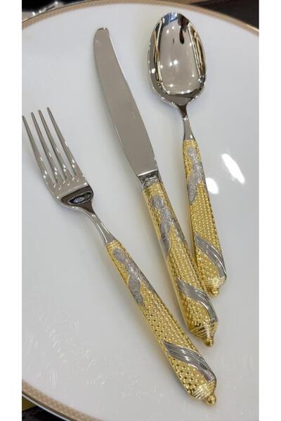 Joy Carmen Embossed Gold 89 Parça Çatal Kaşık Bıçak Takımı