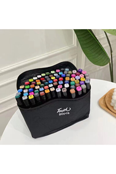 Touch Marker Çift Taraflı 80 Renk Profesyonel Kalem Seti, Taşımalı Çantalı Premium Marker Keçeli Kalem