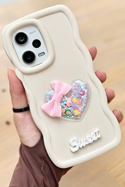 Vip Case Redmi Note 12 Pro 5g (في الخارج) متوافق مع شريط قلب ملون مفصل فضي مم...