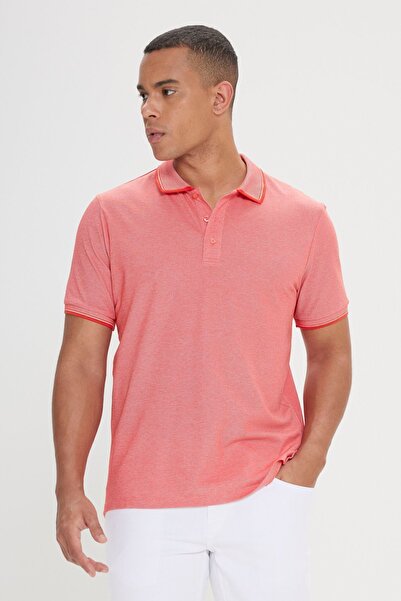 AC&Co / Altınyıldız Classics Ανδρικό μπλουζάκι Polo γιακά Slim Fit Σετ 3 τεμαχίων - Πλακάκι, Λουλούδι Ρόδι, Μωβ, Βαμβακερό που δεν συρρικνώνει