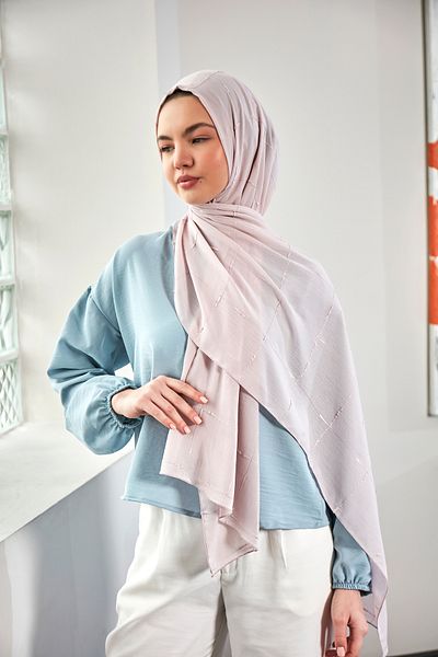 Scarf Σάλι Arya Chiffon σε ανοιχτόχρωμη πούδρα
