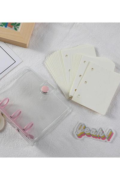 SF SCRAPBOOK KIRTASİYE Mini Scrapbooking Binder - Caiet de jurnal cu inele de 40 de coli cu copertă din PVC