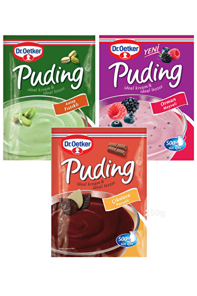 Dr. Oetker Dr.Oetker Puding Orman Meyveli 81 g Antepfıstıklı 91 g Çikolata Parçalı 115 g 3lü Set