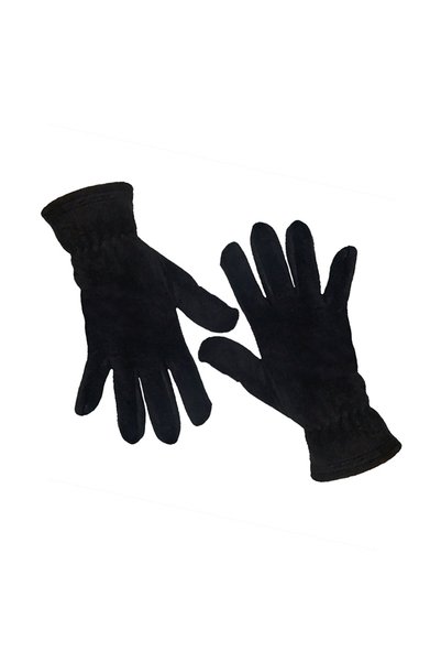 Mrey Women's Black Fleece Winter Closed-Fingered Fleece 1 Pair Gloves with Elastic Wrist Thermal