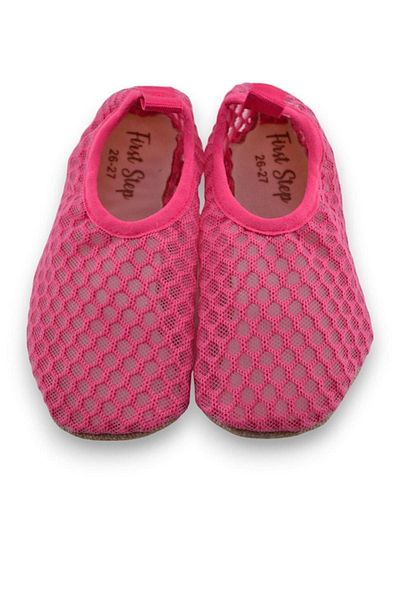 First Step Fuchsia Girl's Pool Booties - Mesh and Non-Slip Sole - F-9024