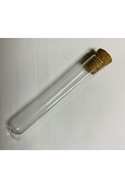 DODOPAZAR Mantar Tıpalı Dibi Yuvarlak Cam Şişe Deney Tüpü Şişe Boyu 10 Cm Ağzı 1.5 Cm 50 Adet