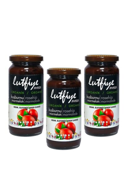 LUTFIYE Organik Kuşburnu Marmelatı 280 Gr / 3 Lü Paket