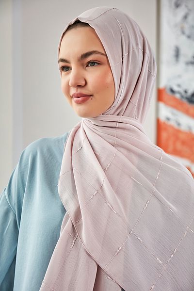 Scarf Σάλι Arya Chiffon σε ανοιχτόχρωμη πούδρα
