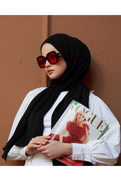 Scarf Arya Chiffon Shawl - Black Butterfly -