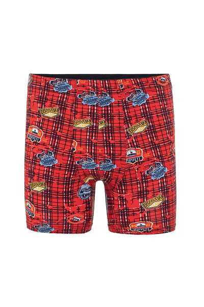 Steve Wolls Men's Red Plaid Patterned Single Boxers - 23400