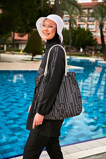 Riva Mera Desenli Tam Kapalı Tesettür Mayo R2416