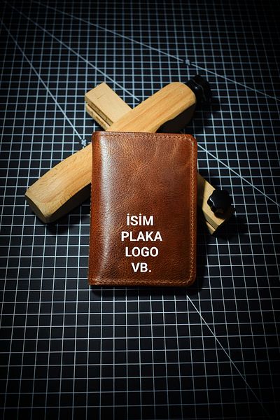 FH LEATHER GOODS Premium Genuine Leather Car License Container - Name andLogoGift