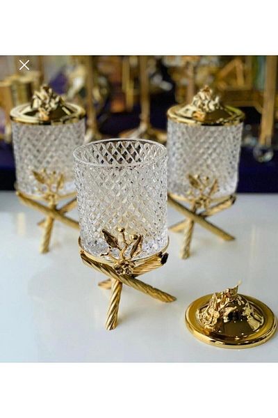 Kardelen Kristal Gold Spice Set