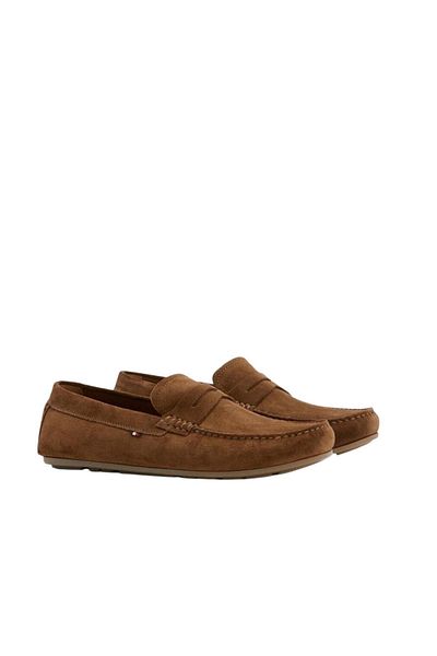 Tommy Hilfiger Men's Easy-to-Wear Suede Coated Rubber Outsole Stylish Design Brown Sneakers Fm0fm04271-g