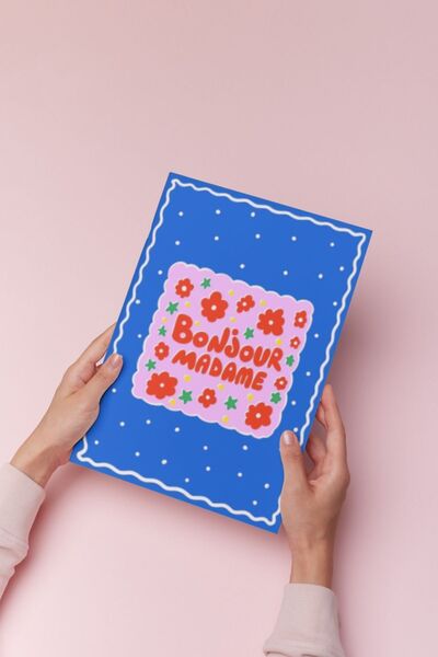 Hello Melody Design Εκτύπωση "BONJOUR MADAME" από την συλλογή Εκτυπώσεων - Χω...