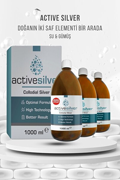 ACTİVE SİLVER Kolloidal Gümüş Suyu 5 Ppm 3lü Avantaj Paket Mxeffc Ağız Bakım