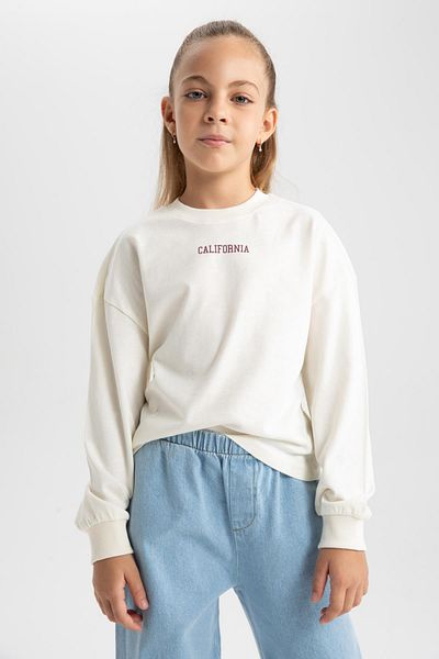 DeFacto Dívčí tričko s dlouhým rukávem Crew Neck - A7430A823Au