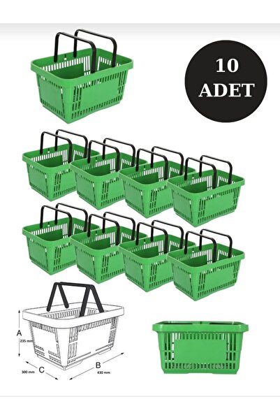 NO NAME 22 Litre Market El Sepeti.1.plastik Alışveriş El Sepeti 10 LU PAKET