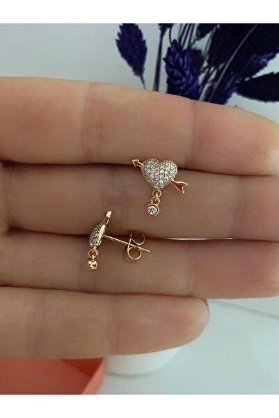 Arescollection vip seri kararmaz xuping zirkon taşlı kalpli küpe