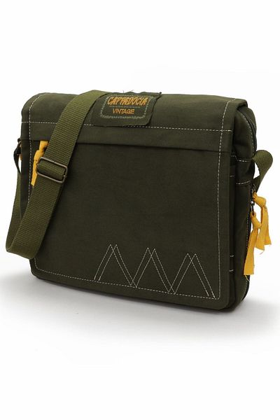 Cappadocia Vintage Ephesus 4009 - Χακί Πράσινη Vintage Βαμβακερή τσάντα, Casual Shoulder Messenger για φορητό υπολογιστή 15,6 ιντσών, Σχολείο και ταξίδια