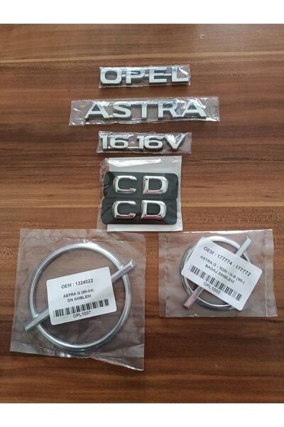 Passenger Car Oto Yedek Parça Opel Astra 1.6_16v Bagaj Yazısı CD Ön ve Arka Arma Logo Astra G 6lı Set