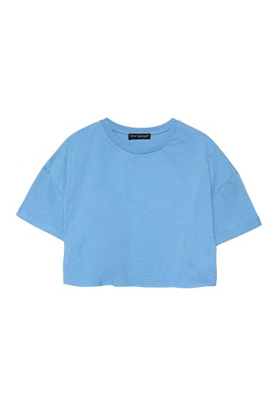 Quzu Crop T-Shirt Blue
