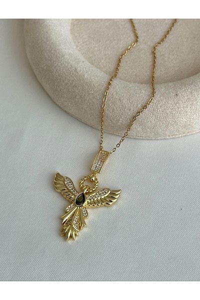 zeynep Z&D Accessory - 316L Gold Phoenix Necklace