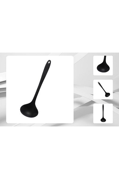 NesShine Ultra-Hard Silicone Soup Ladle - High Temperature Resistant, Fireproof and Non-Stick