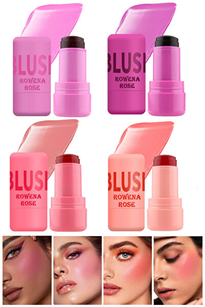 ROWENAROSE Jelly Doğal Görünüm Dudak ve Yanak Renklendirici Allık 4lü Set
