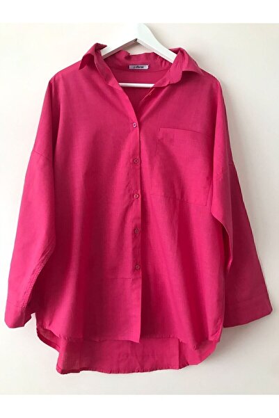 HC Boutique Υπερμεγέθη λινό πουκάμισο - Μεγάλη μονή τσέπη, νέο μοντέλο