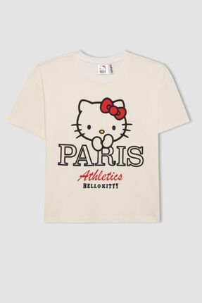 Defacto K z Cocuk Hello Kitty Relax Fit Bisiklet Yaka K sa Kollu Ti ort C4855a824sm Fiyat Yorumlar Trendyol