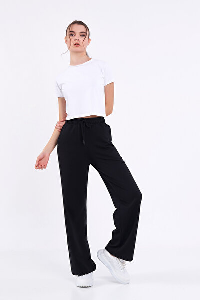 COMEOR Γυναικεία εποχιακή χαλαρή φαρδιά άνετη μαύρη φούτερ με τσέπες στο πλάι