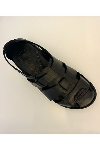 Faruk Karar Black Genuine Leather Sandals