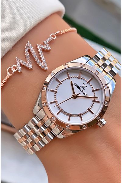 Daniel Klein Brand Steel Cord Women's Wristwatch - With Bracelet Gift