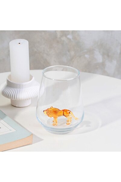 ADAMODART Single Water Glass with Lion Figure