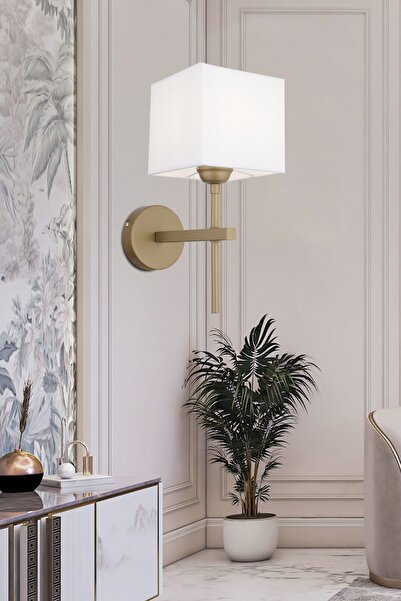 Apliqa Rory Tekli Beyaz Şapkalı Eskitme Duvar Lambası Yatak Odası-yatak Başı-banyo Için Modern Aplik