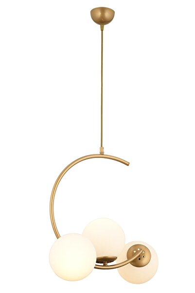 Apliqa Ladre 3Lü Beyaz Camlı Eskitme Boyalı Modern Sarkıt, MutfakYatak odası Salon Avize