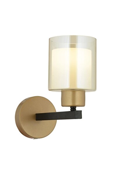 Apliqa Jade Eskitme Siyah Boyalı Çift Camlı Duvar Lambası Yatak Odası-Banyo-Yatak Başı Aplik