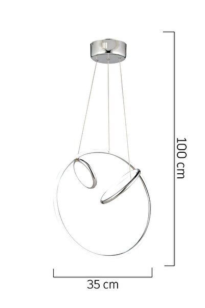 Apliqa Acosta Krom Sarkıt 44 Watt Sarkıt Ledli Ofis Avizeleri Modern Mutfak Banyo Led Salon Sarkıt Avize