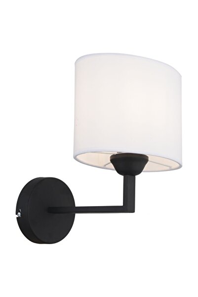 Apliqa Zadie Tekli Beyaz Şapkalı Siyah Duvar Lambası Yatak Odası-yatak Başı-banyo Için Modern Aplik